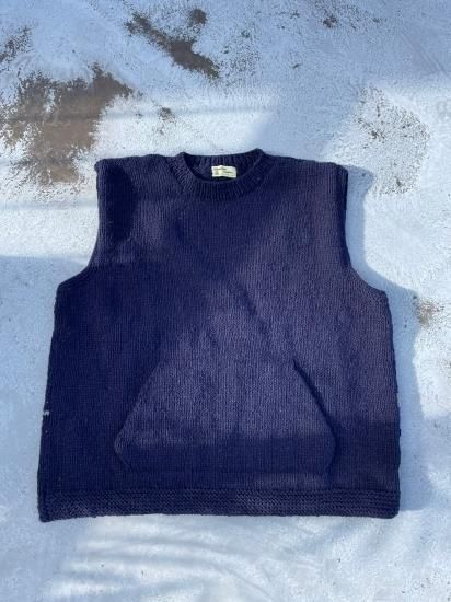 【30%OFF】MacMahon Knit 別注 Big Vest / Cats-Navy/Gray - fridge ONLINE SHOP