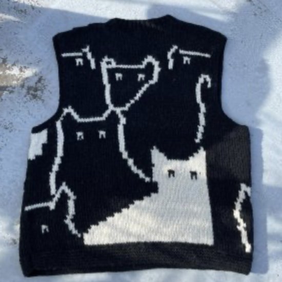 SALE 20%OFF】MacMahon Knit 別注 Vest / Cats-Black - fridge ONLINE SHOP