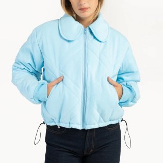 【20%OFF】SUKUHOME CROPPED BOMBER JACKET SKY