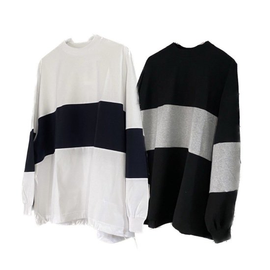 isness BALLOON COLOR BLOCK LONG SLEEVE T-SHIRT - fridge ONLINE SHOP