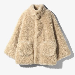 Rhodolirion Eco Fur Stand Up Collar Coat-Natural