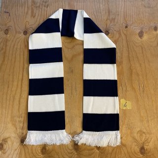 BORDER /Navy and White Bar Acrylic Football Scarf 6