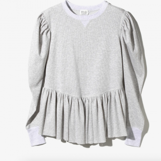 RhodolirioNRibbed Puff Sleeve Pullover Tee