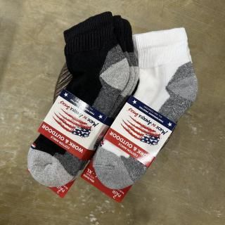 MADE IN AMERICA SOCKSMENS COTTON ULTRA STRETCH ANKLE 2PAIR SOCKS