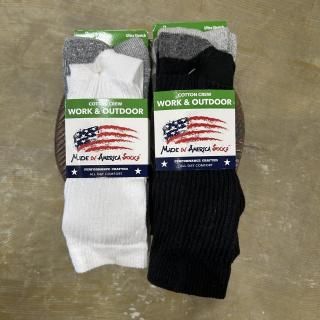 MADE IN AMERICA SOCKSMENS COTTON URTRA STRETCH CREW 2PAIR SOCKS