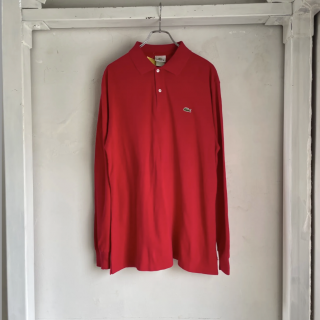 80s OLD LACOSTE L/S POLO RED UT-2446