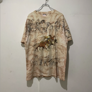 90s ONEITA TIEDYE HORSE PRINT TEE UC-20F-031