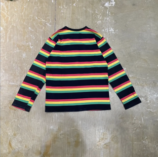 90s OLD Agnes b L/S BORDER TEE “RASTA” UC-AI1023-002