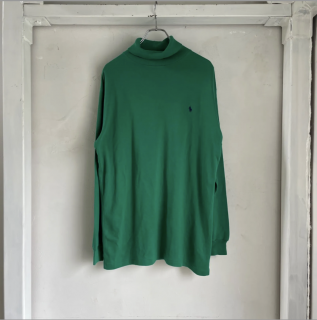 POLO RALPH LAUREN  TURTLENECK L/S TEE GREEN USA製 UC-0332