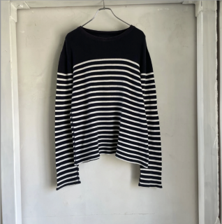 SOPHNET BORDER L/S Tee NAVY UC-0335
