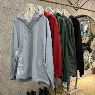 SOMELANDHOODED y-COLLAR JACKET