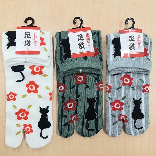 足袋ソックス 猫柄 レディース - 浅草 祭り用品 粋や