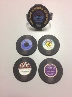 Old Vinyl Record Coaster 4-Pack (Chess, Cobra, Fire, Trumpet)